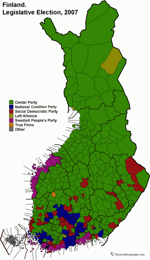2007 Finnish election results