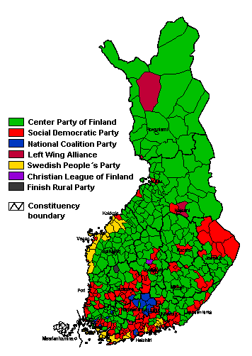 Finnish election results 1995